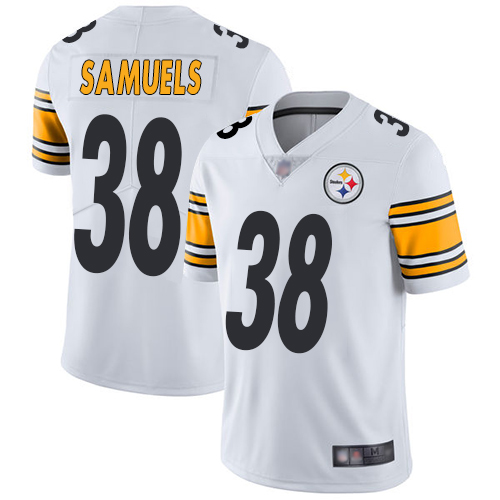 Youth Pittsburgh Steelers Football 38 Limited White Jaylen Samuels Road Vapor Untouchable Nike NFL Jersey